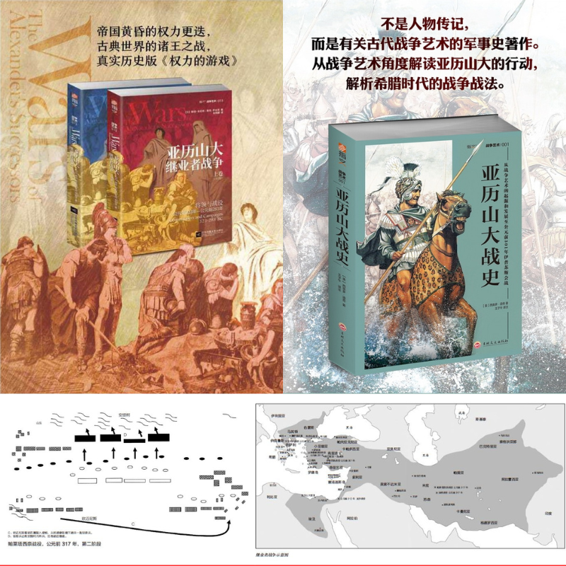 【亞歷山大繼業者戰爭（上下卷）】+【亞歷山大戰史：從戰爭藝術的起源和發展至西元前301年伊普蘇斯會戰】